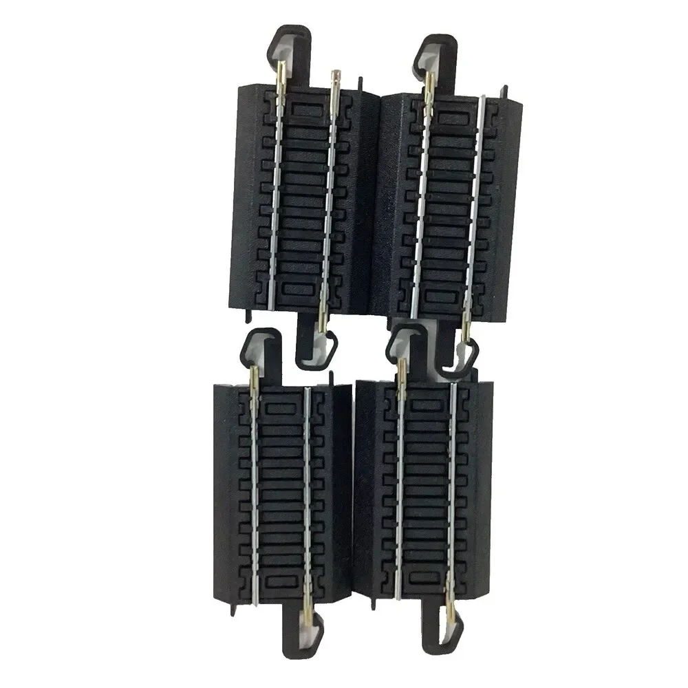 Bachmann E-Z HO Scale Train Track Lot Black Curved+ Mini Straight Wired 7 Pieces